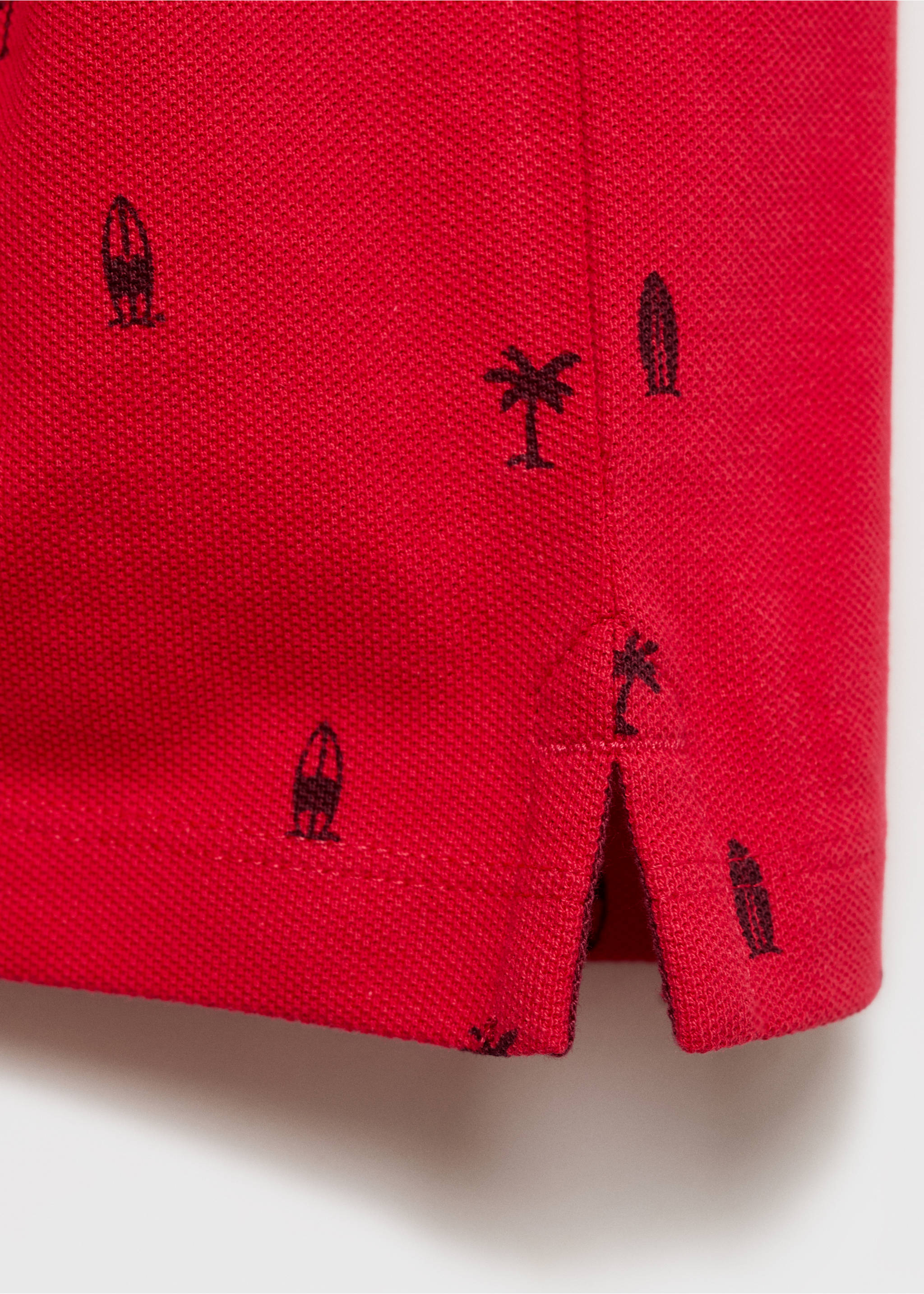 Polo algodón piqué estampado - Detalle del artículo 0, Rojo. Ref: 87060629-00.