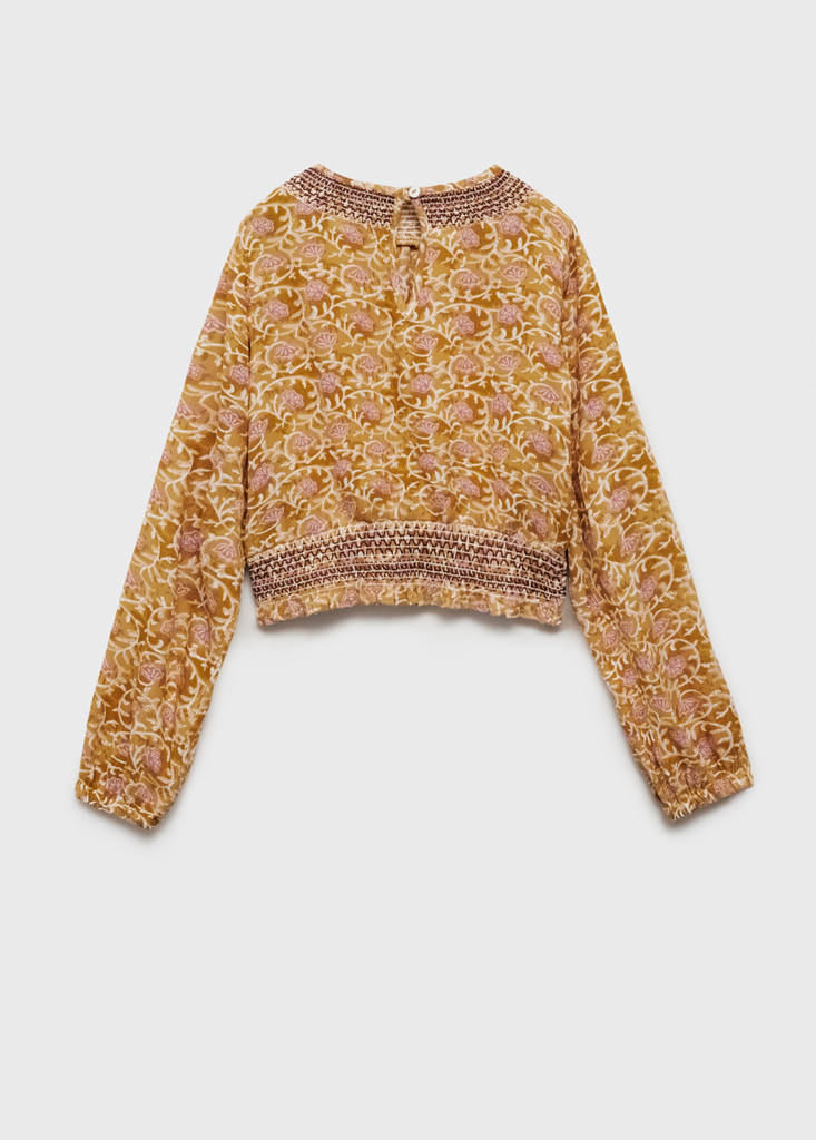 Flowy printed blouse — Ochre