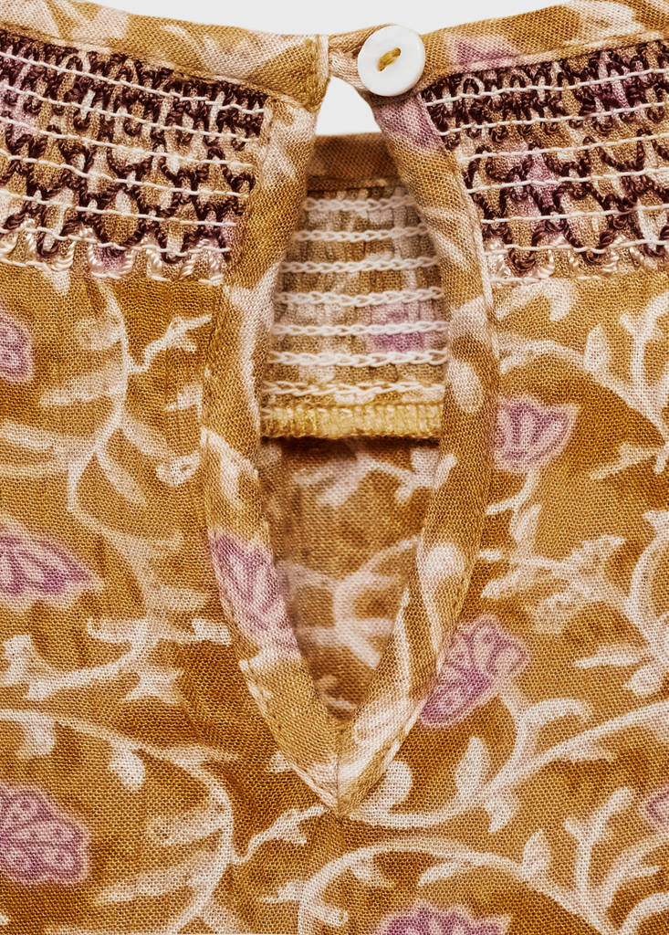 Flowy printed blouse — Ochre