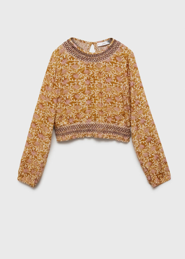 Flowy printed blouse — Ochre