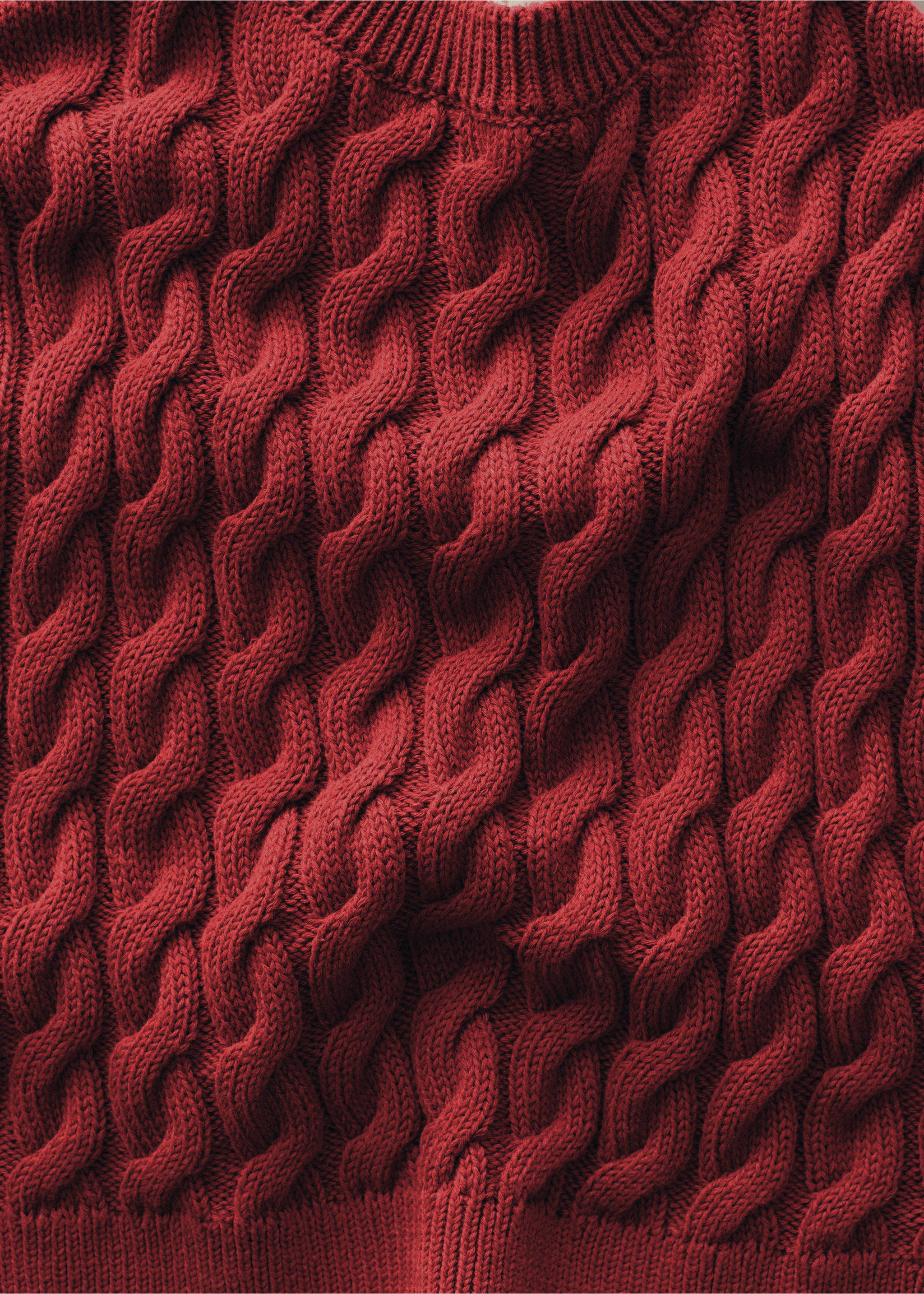 Chaleco punto trenzado - Detalle del artículo 3, Rojo medio. Ref: 87060654-00.