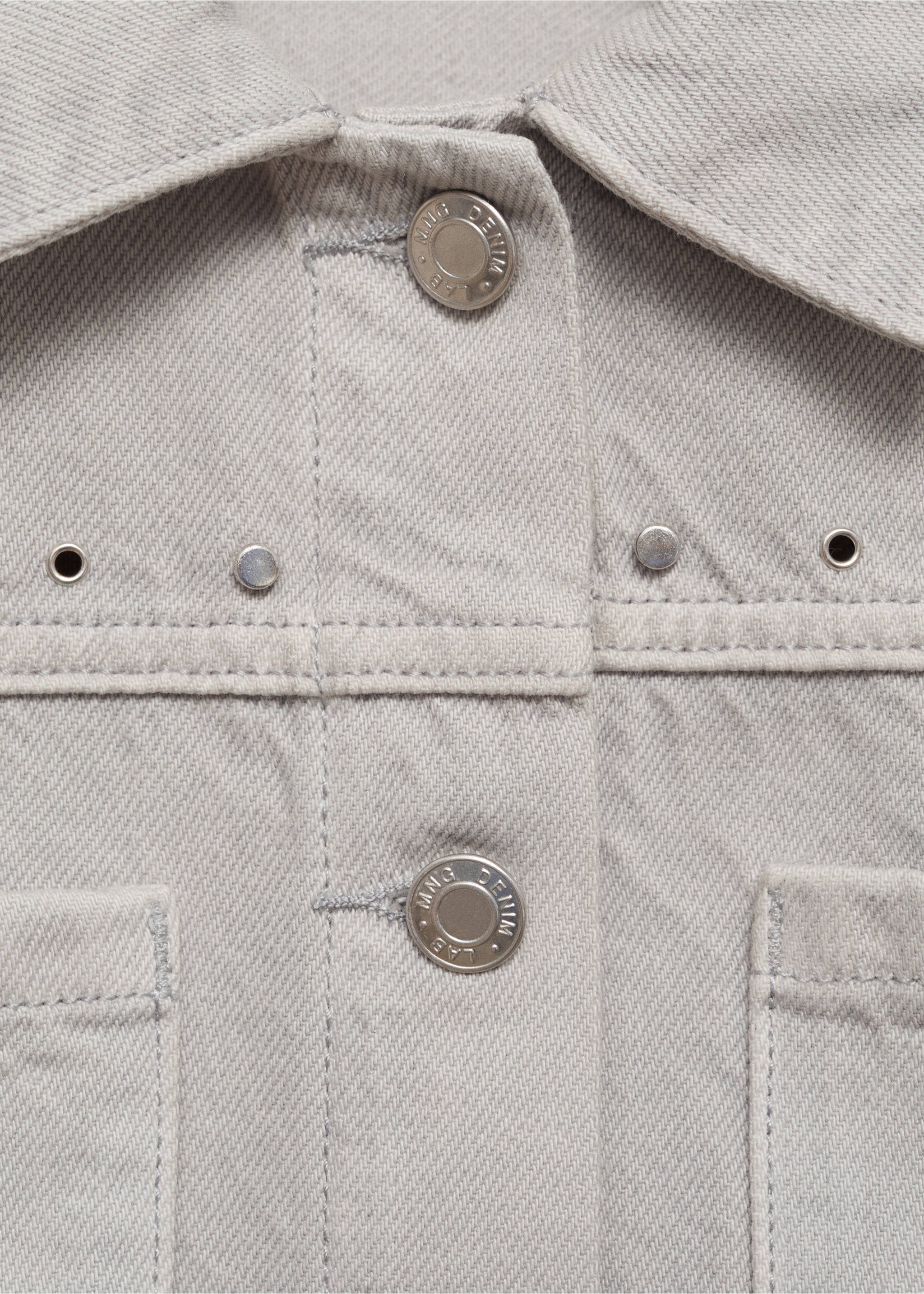 Studded denim jacket - Details of the article 8, Denim Grey. Ref: 87061049-00.