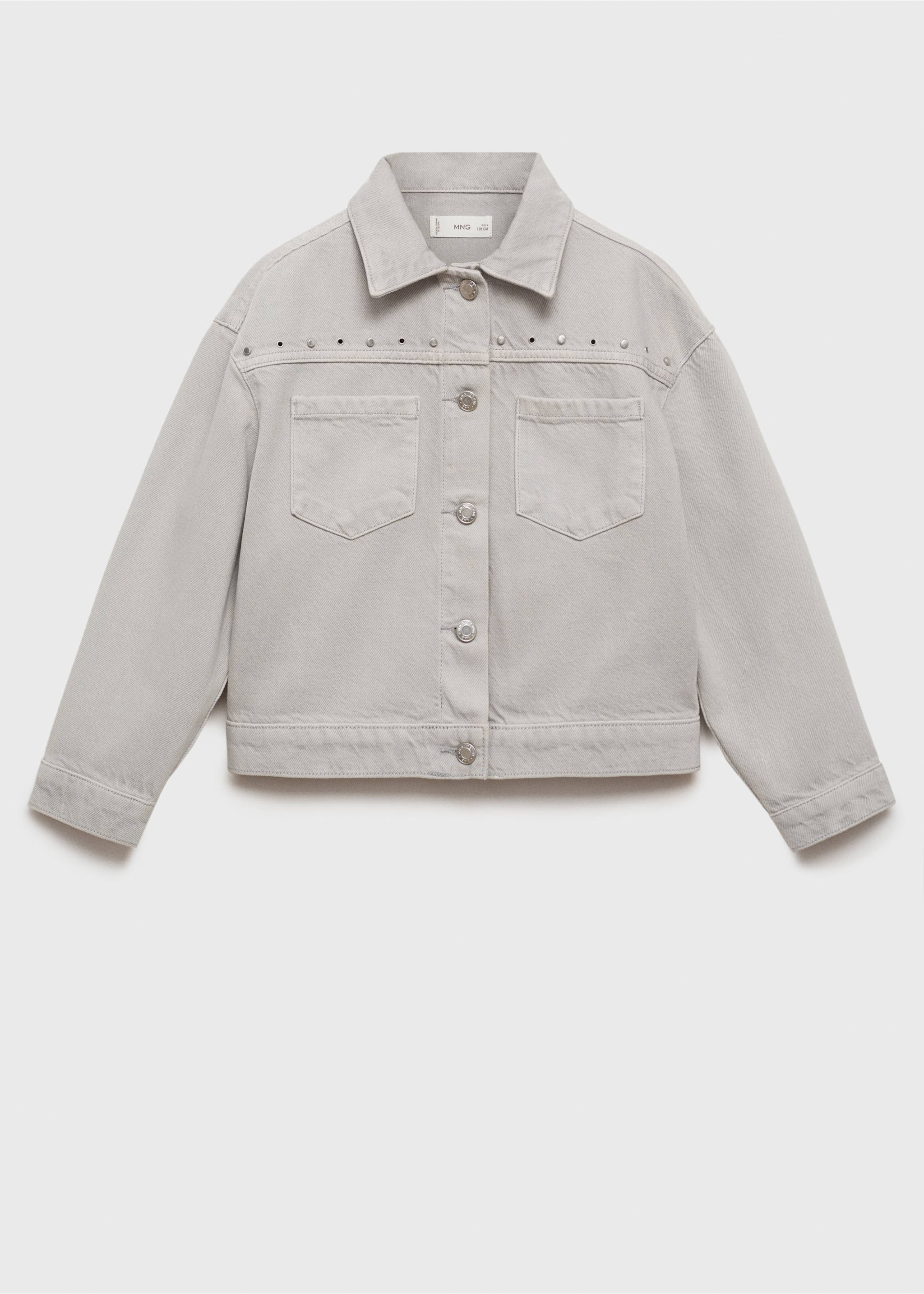 Studded denim jacket - Article without model, Denim Grey. Ref: 87061049-00.