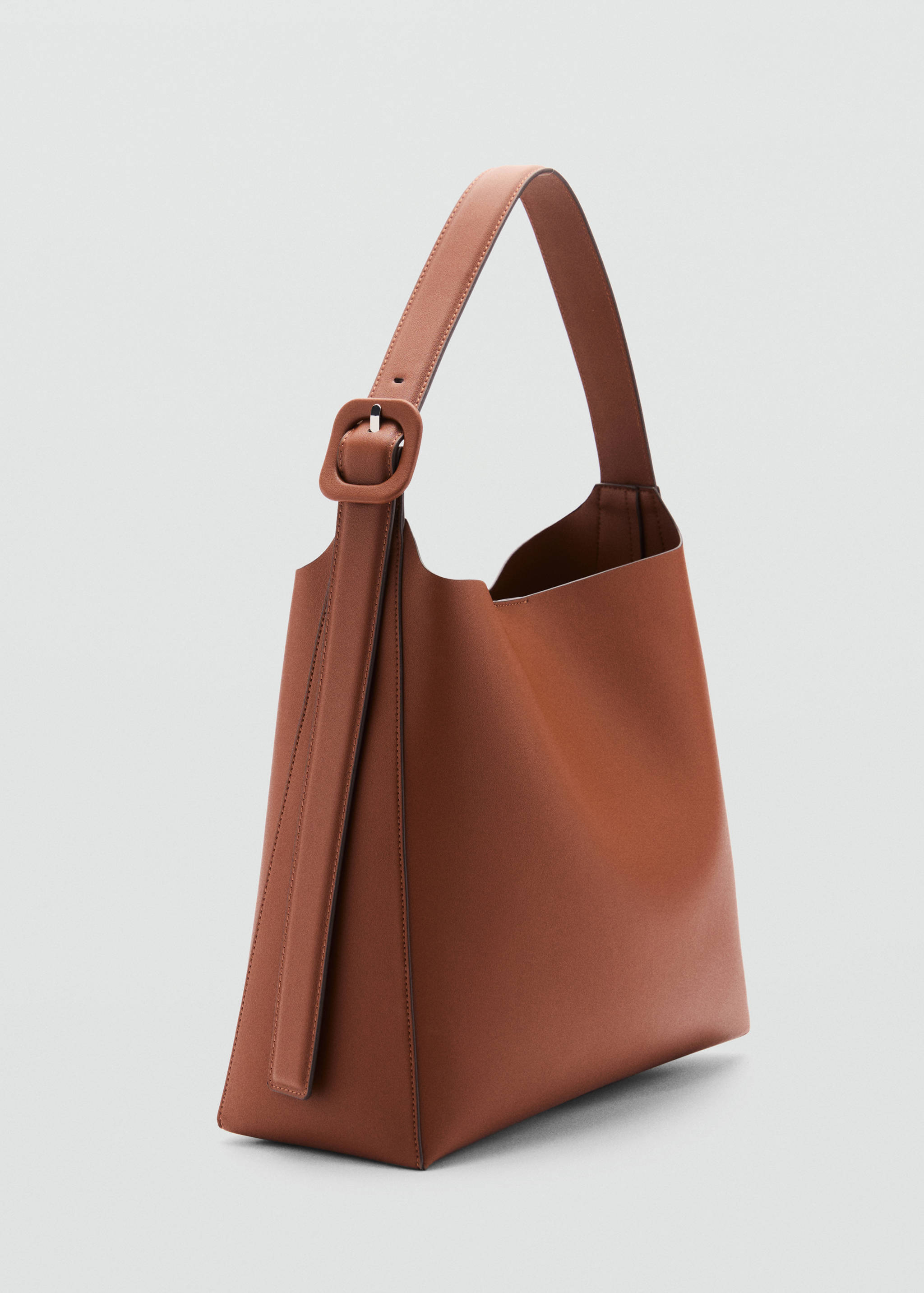 Shopper bag with buckle - Medium plane