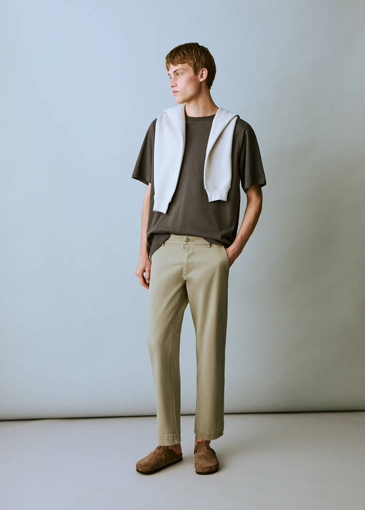 Straight-fit chino trousers — Mint Green