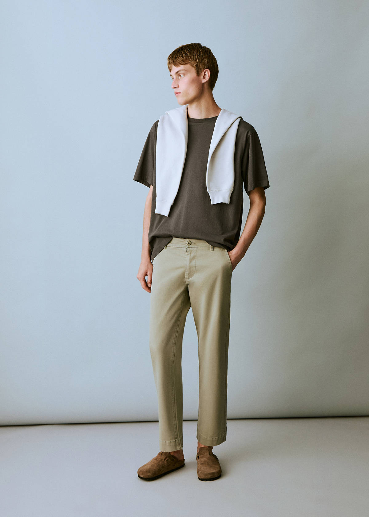 Straight-fit chino trousers — Mint Green