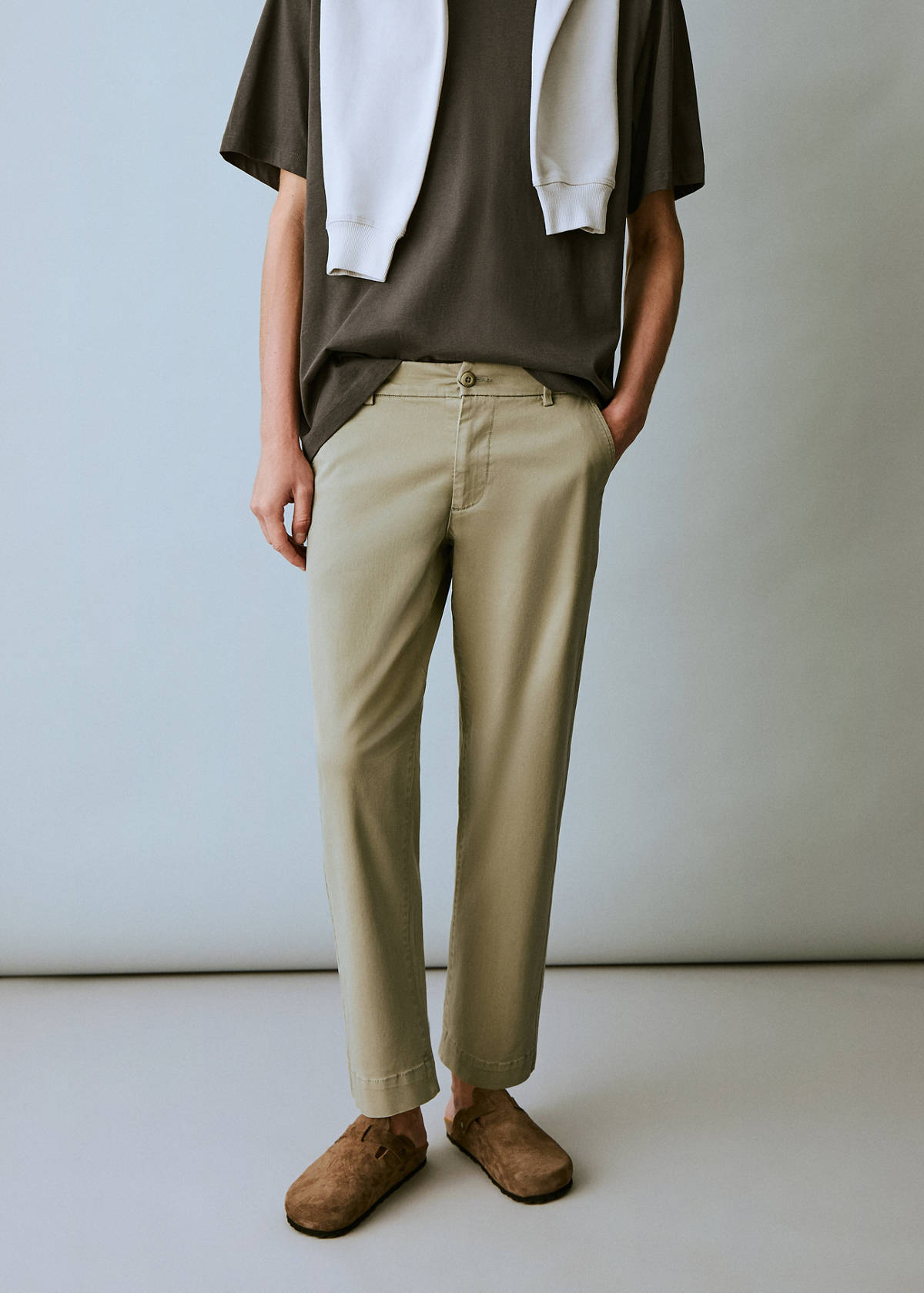 Straight-fit chino trousers — Mint Green