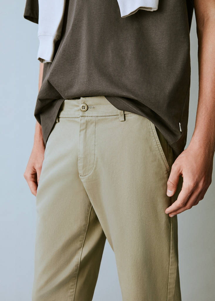 Straight-fit chino trousers — Mint Green