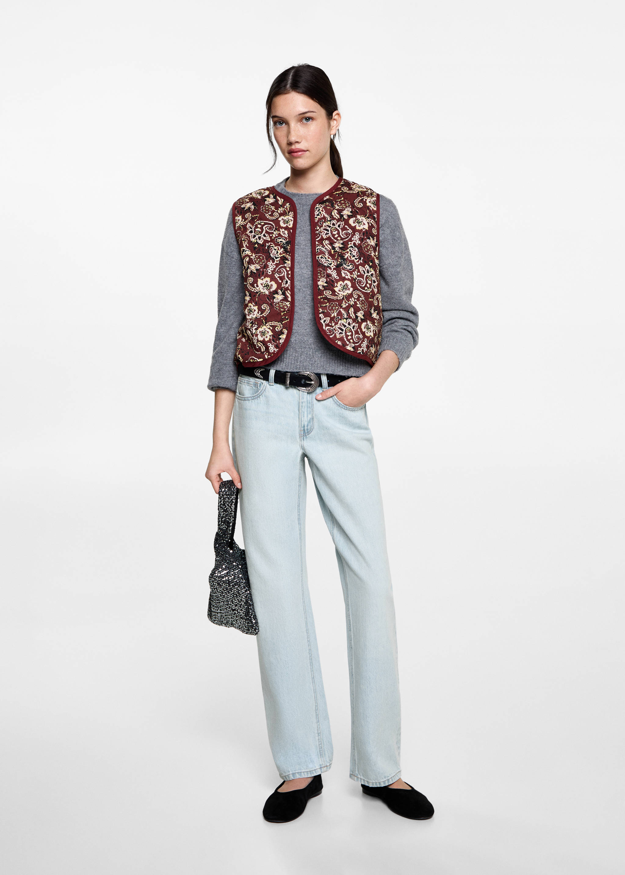 Cropped printed vest - General plane