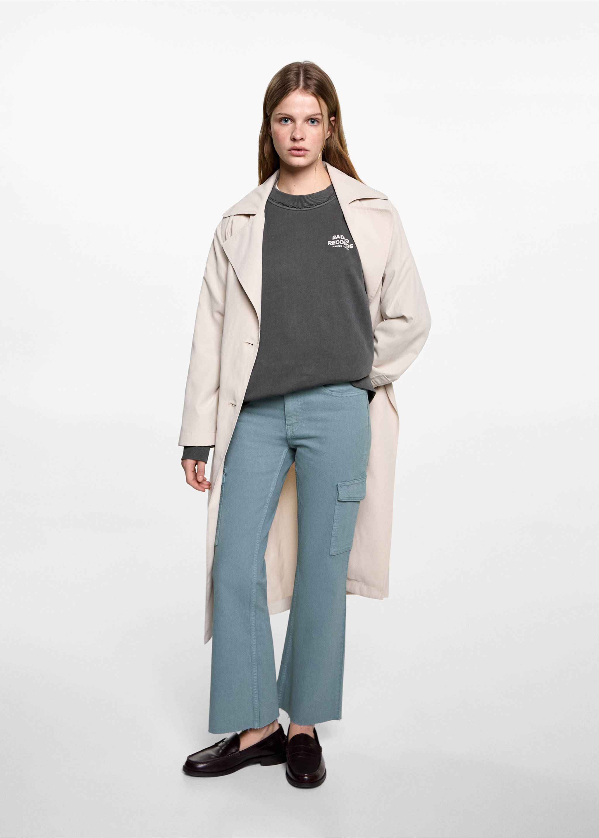 Sudadera efecto desgastado - Plano general, Gris antracita. Ref: 87061515-00.