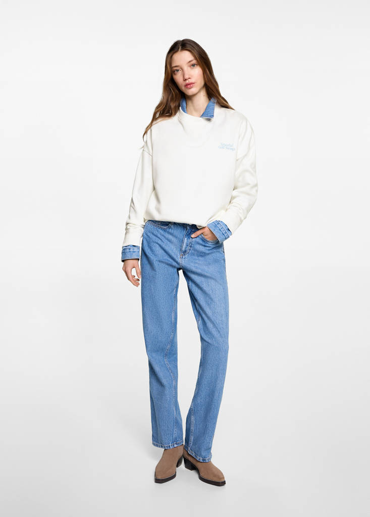 Message cotton sweatshirt — Off White