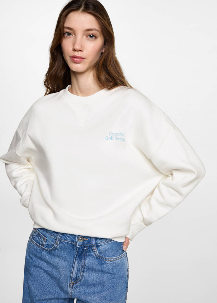 Message cotton sweatshirt — Off White