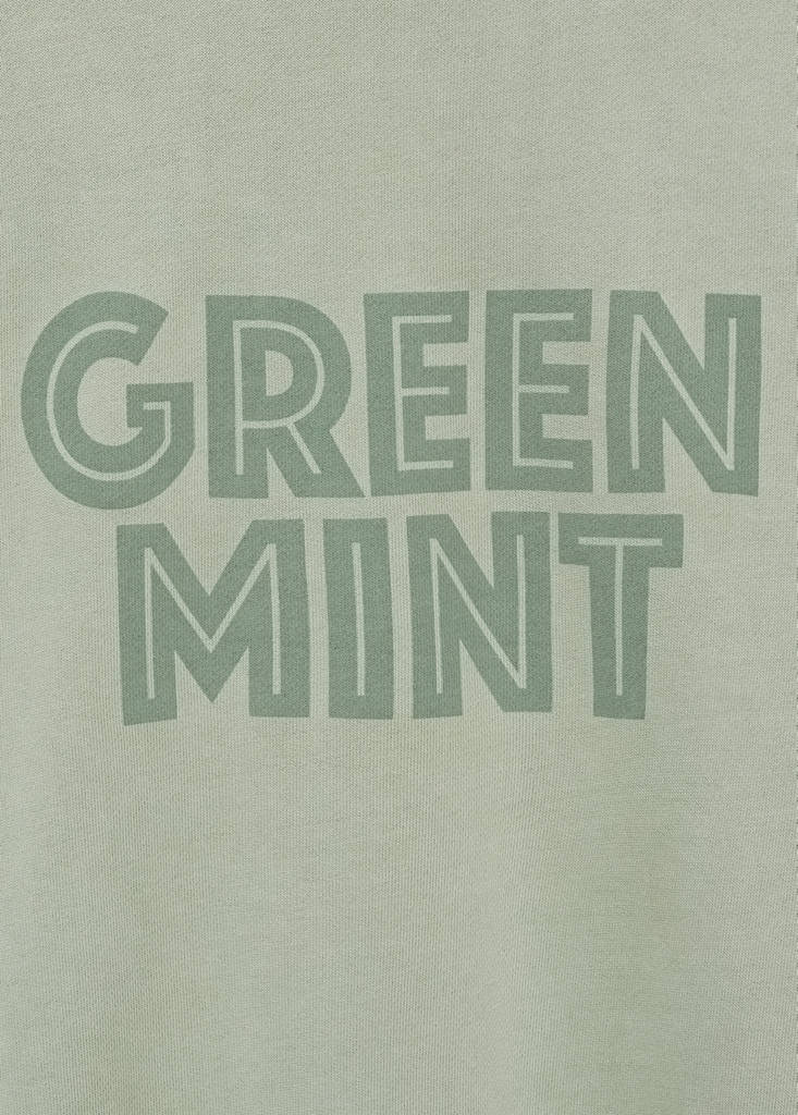 Printed message sweatshirt — Pastel Green