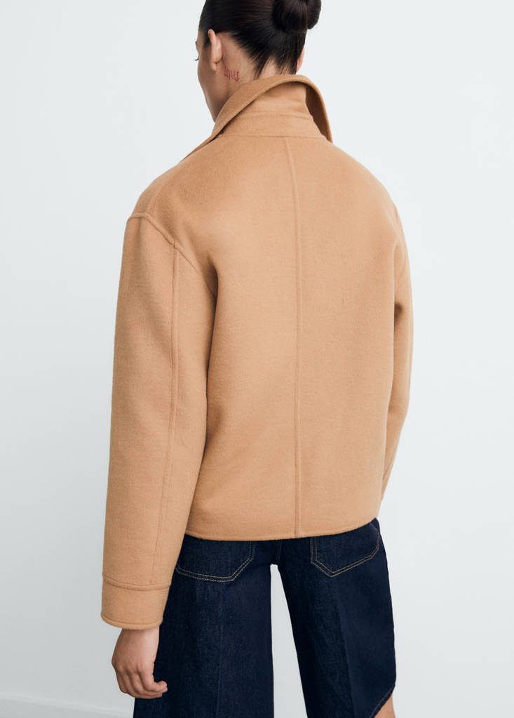 Wool jacket with pockets — Medium Brown