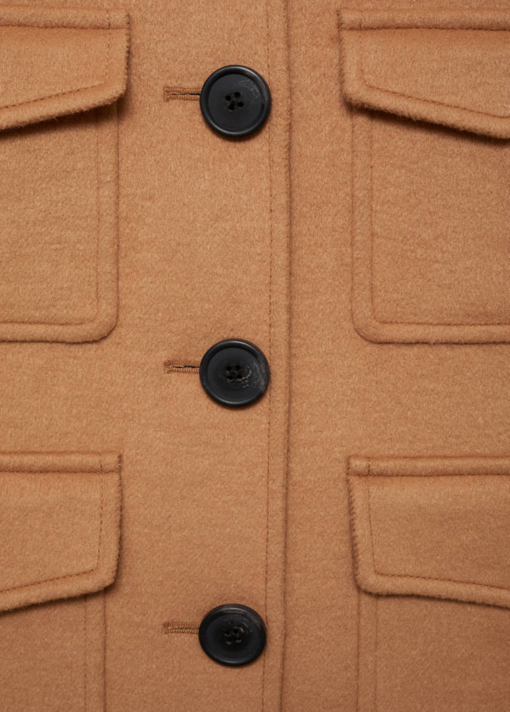 Wool jacket with pockets — Medium Brown