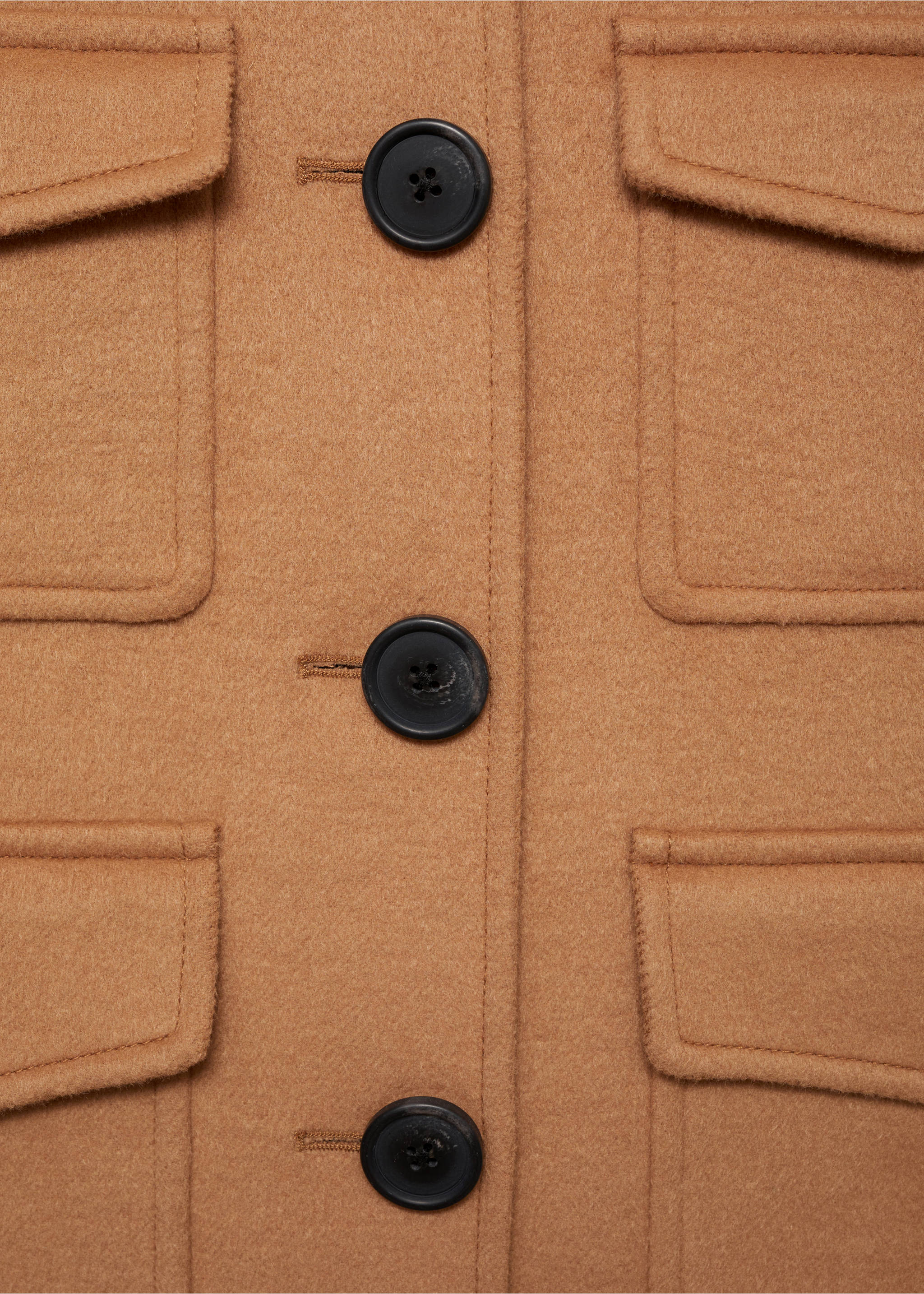 Chaqueta lana bolsillos - Detalle del artículo 0, Marrón medio. Ref: 87062539-00.