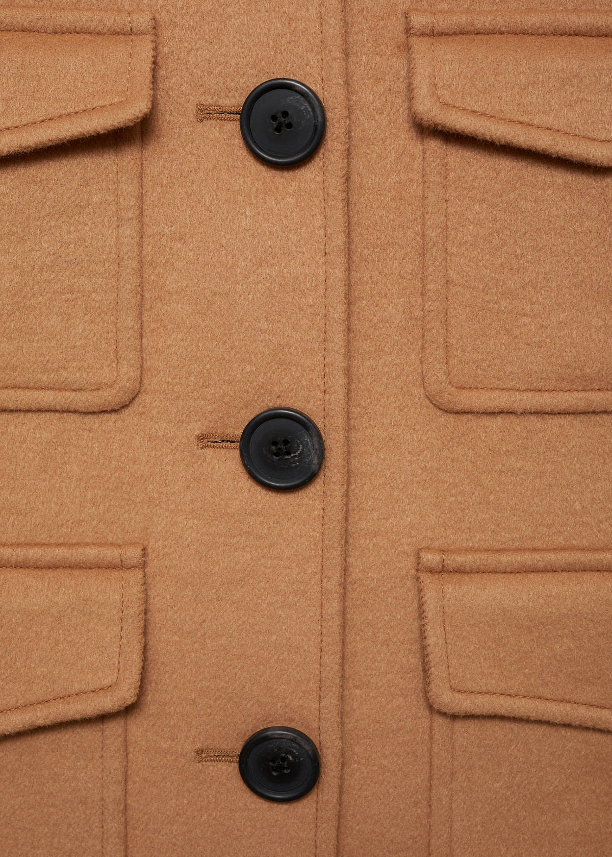 Wool jacket with pockets — Medium Brown