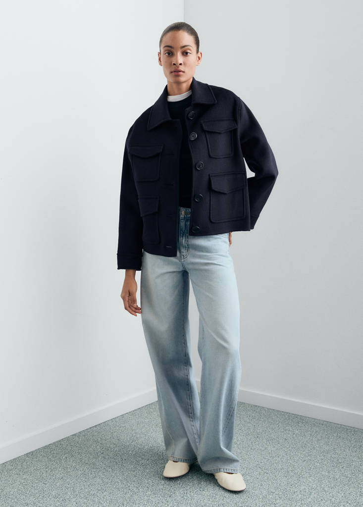 Wool jacket with pockets — Dark Navy