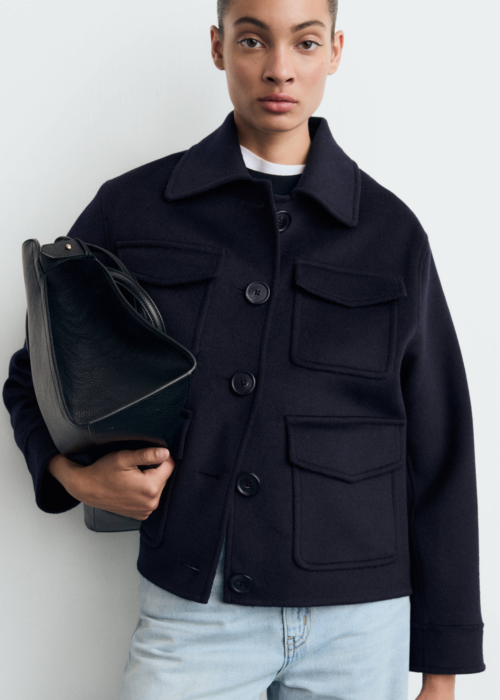 Wool jacket with pockets - Medium plane