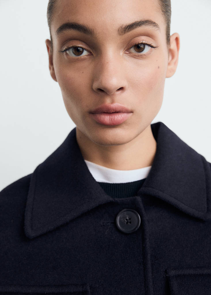 Wool jacket with pockets — Dark Navy