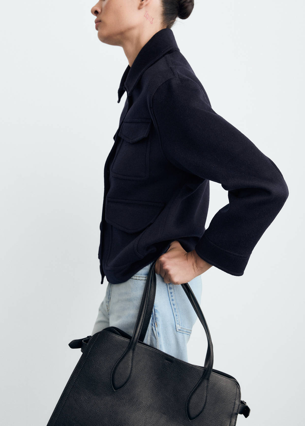 Wool jacket with pockets — Dark Navy