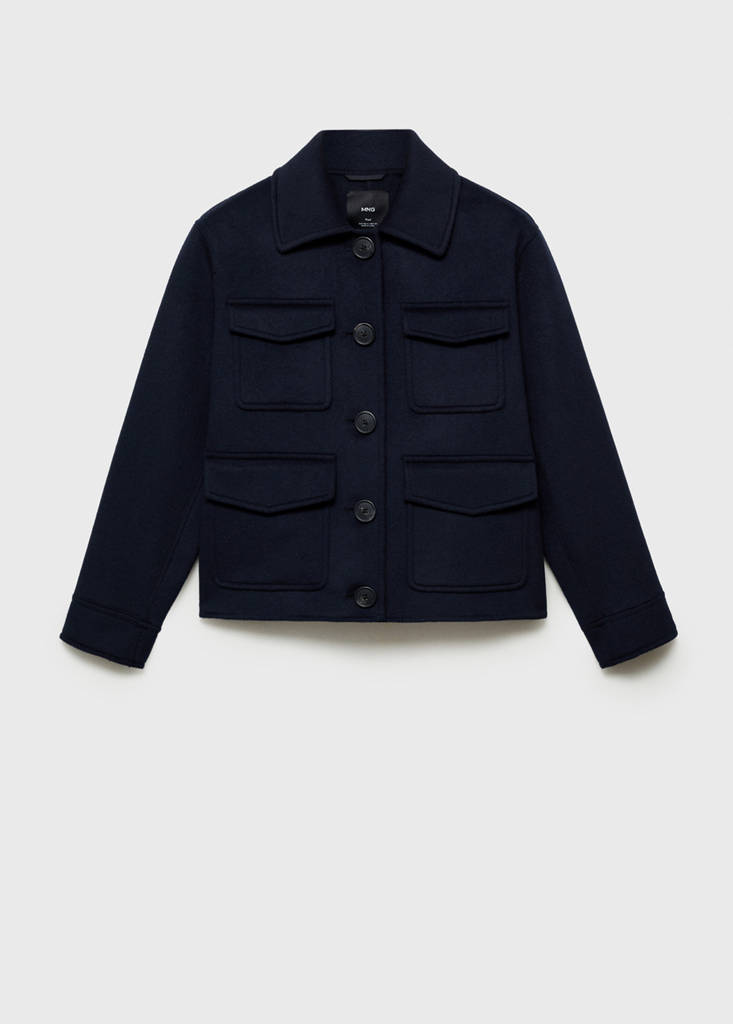 Wool jacket with pockets — Dark Navy