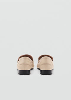 Leather moccasins with tassels — Beige 5