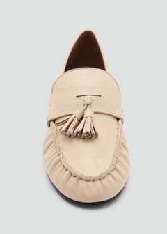 Leather moccasins with tassels — Beige 6