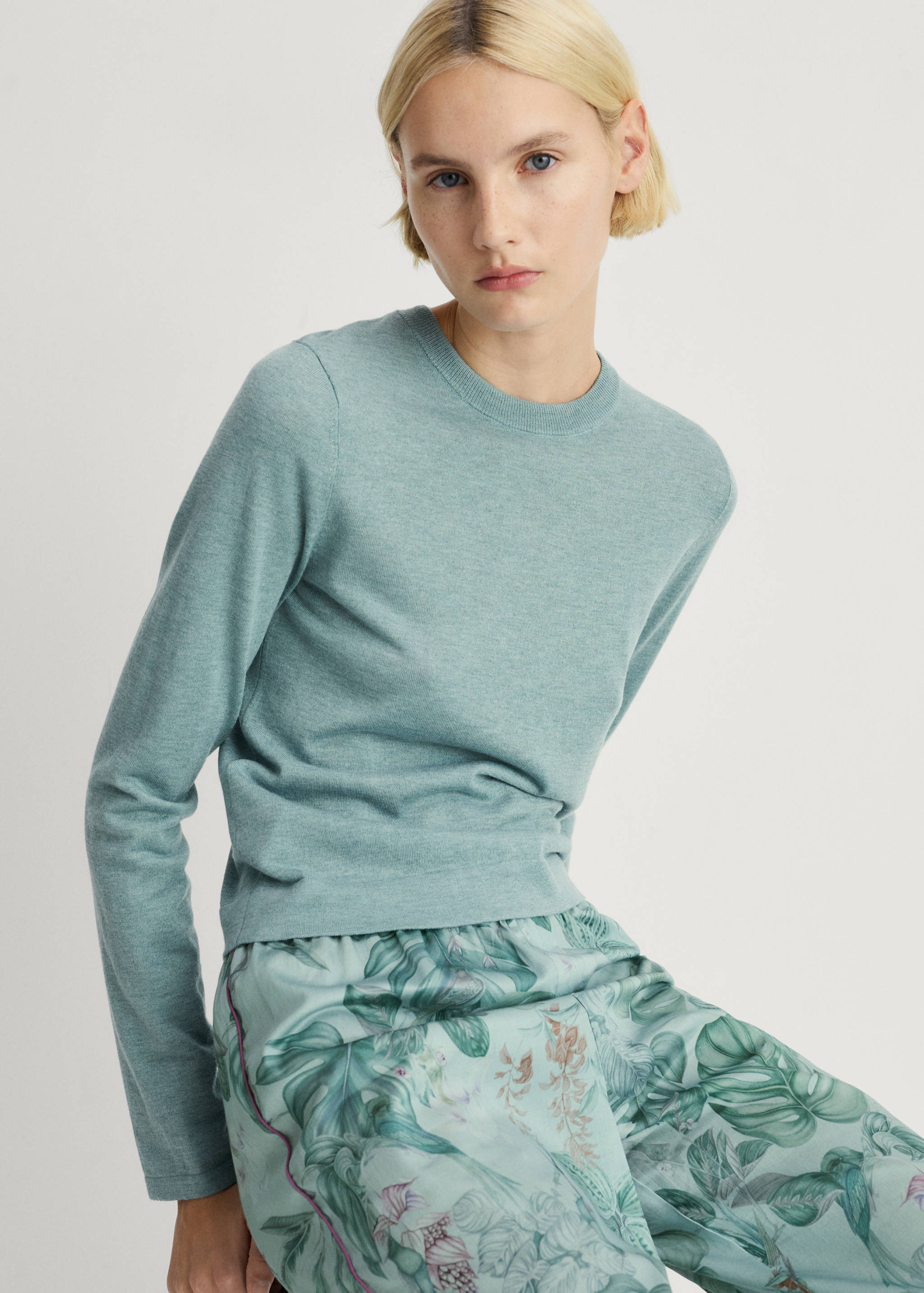 Jersey punto cuello redondo - Plano medio