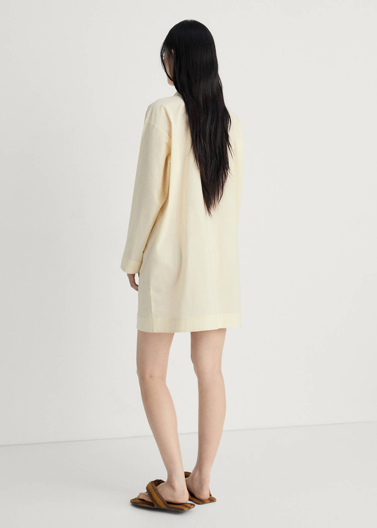 Garment-washed cotton nightgown — Vanilla