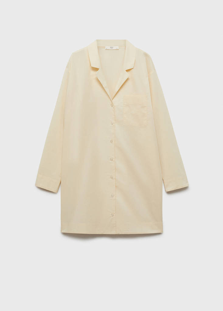Garment-washed cotton nightgown — Vanilla