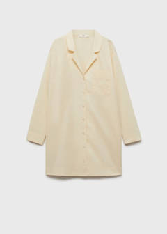Garment-washed cotton nightgown — Vanilla 1