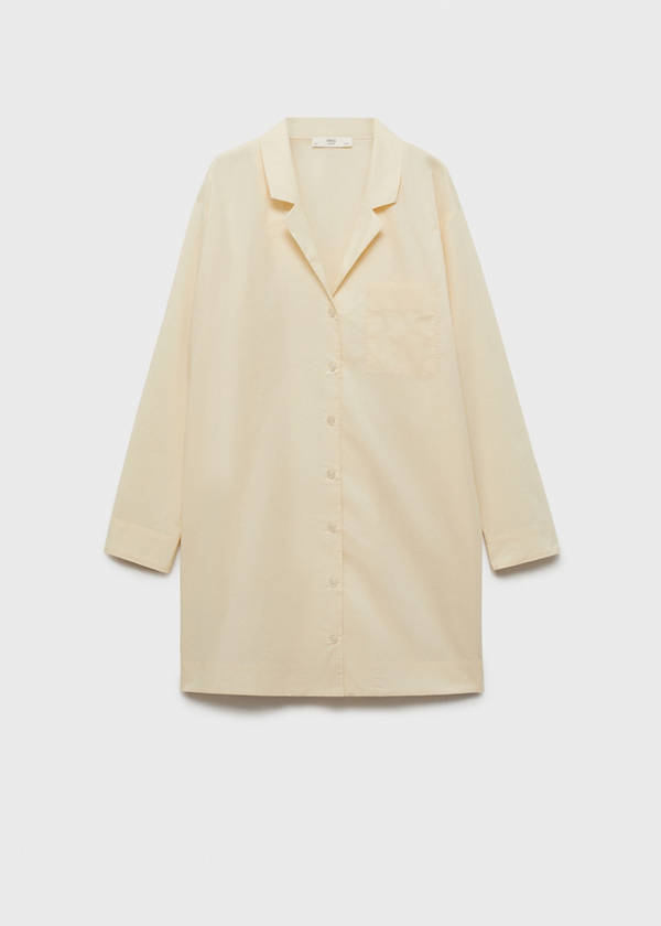 Garment-washed cotton nightgown — Vanilla
