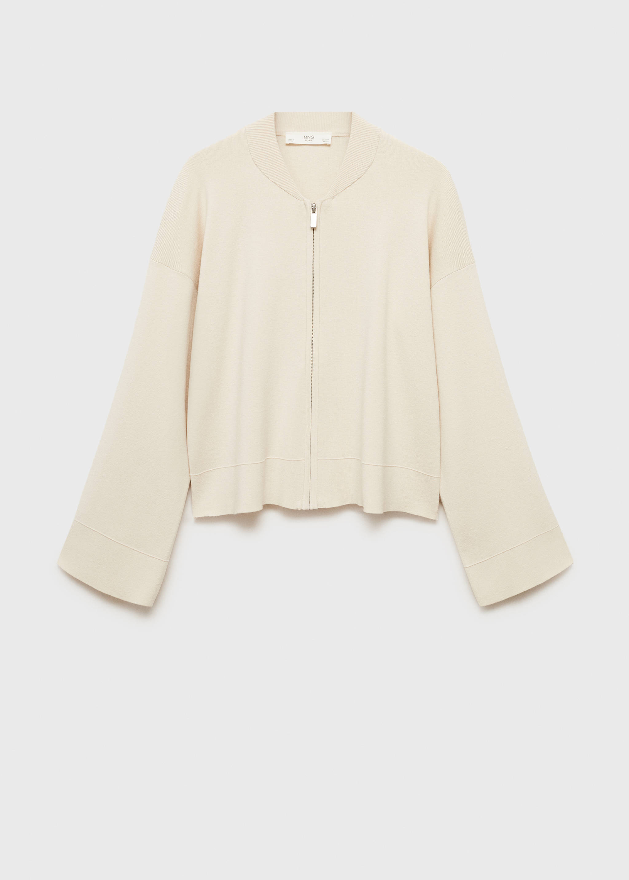 Rib-knit jacket with zip - Article without model