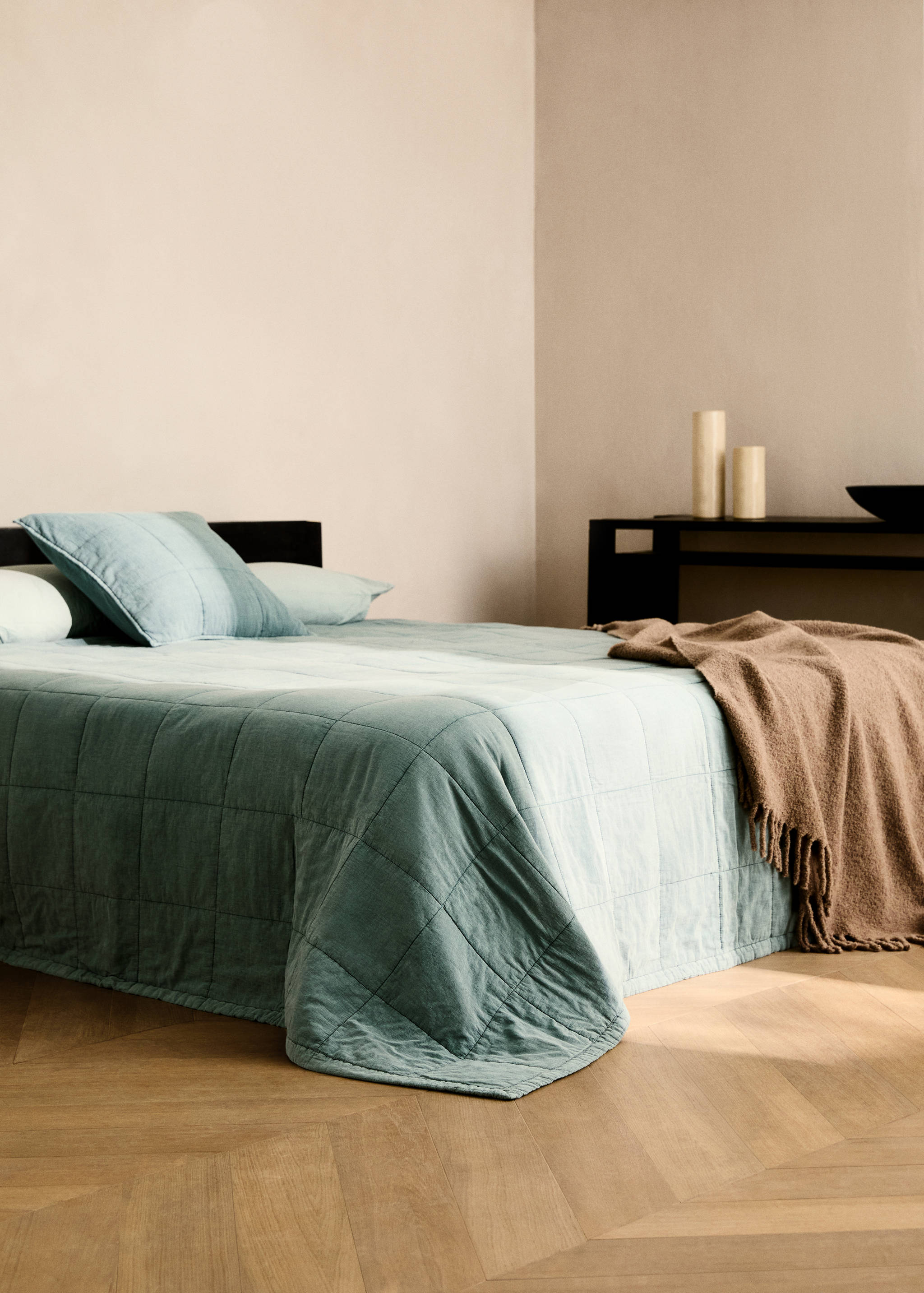 Cotton check garment-dyed quilt for 130/150cm bed - General plane