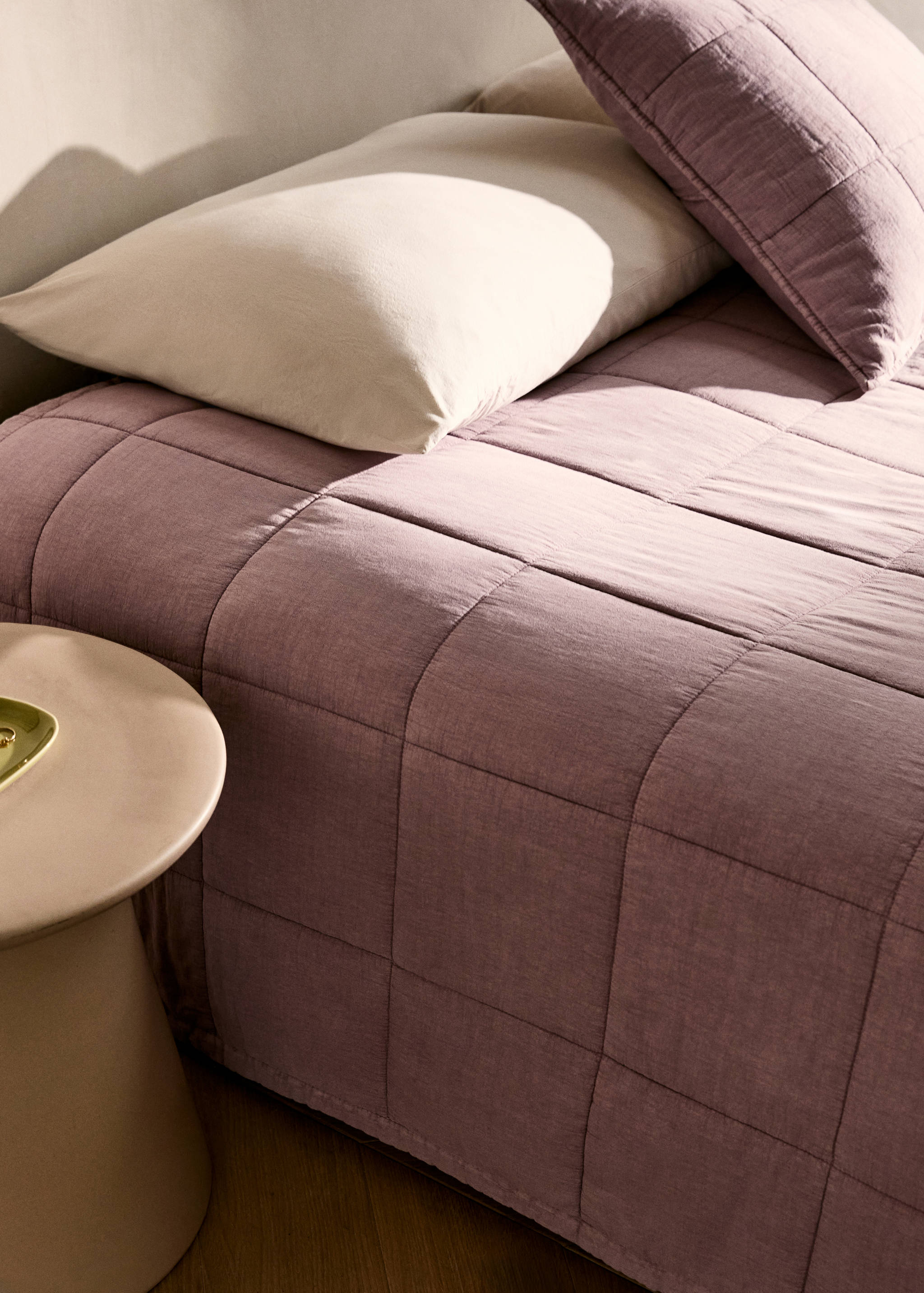 Cotton check garment-dyed quilt for 130/150cm bed - Details of the article 7