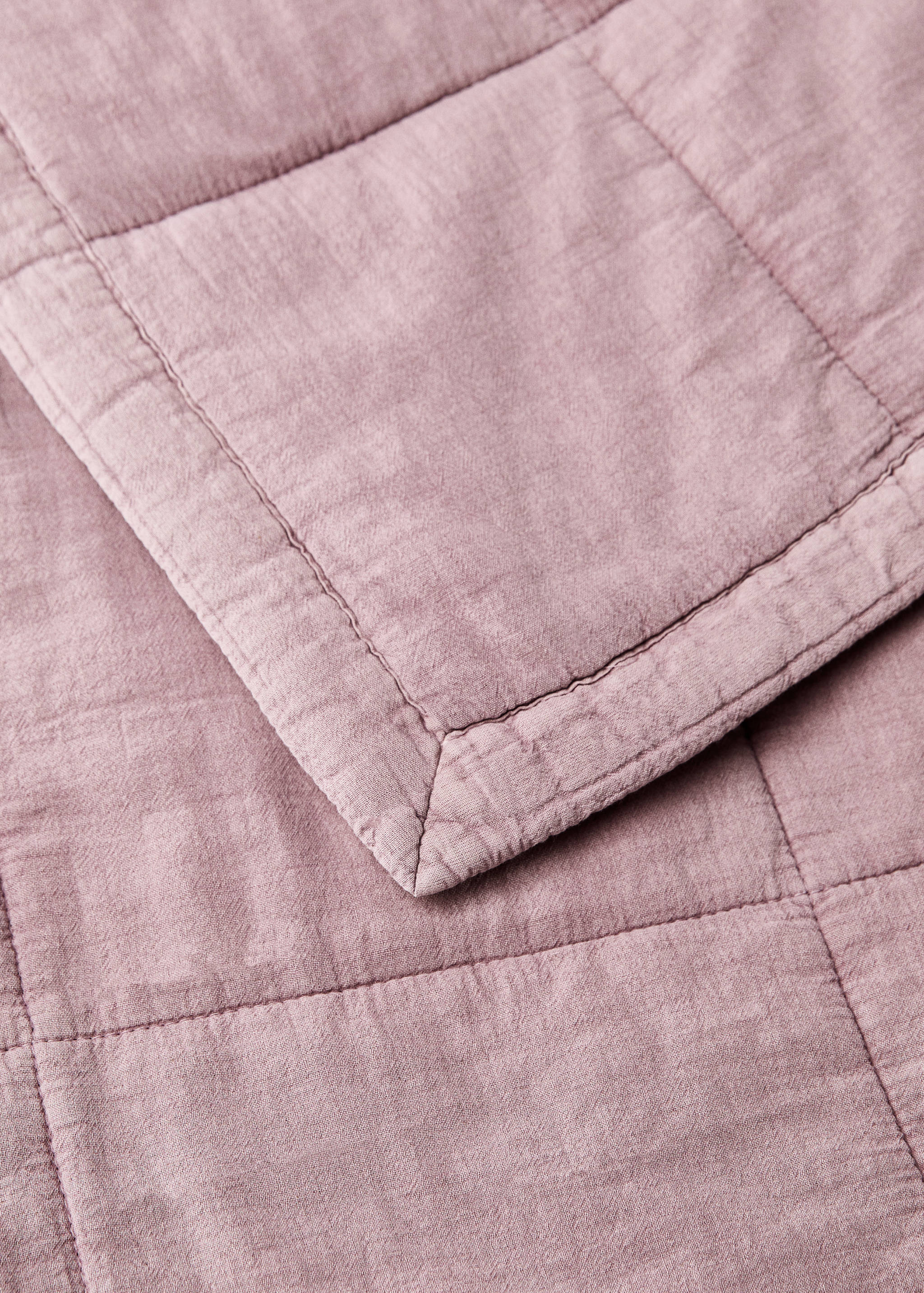 Cotton check garment-dyed quilt for 130/150cm bed - Details of the article 1