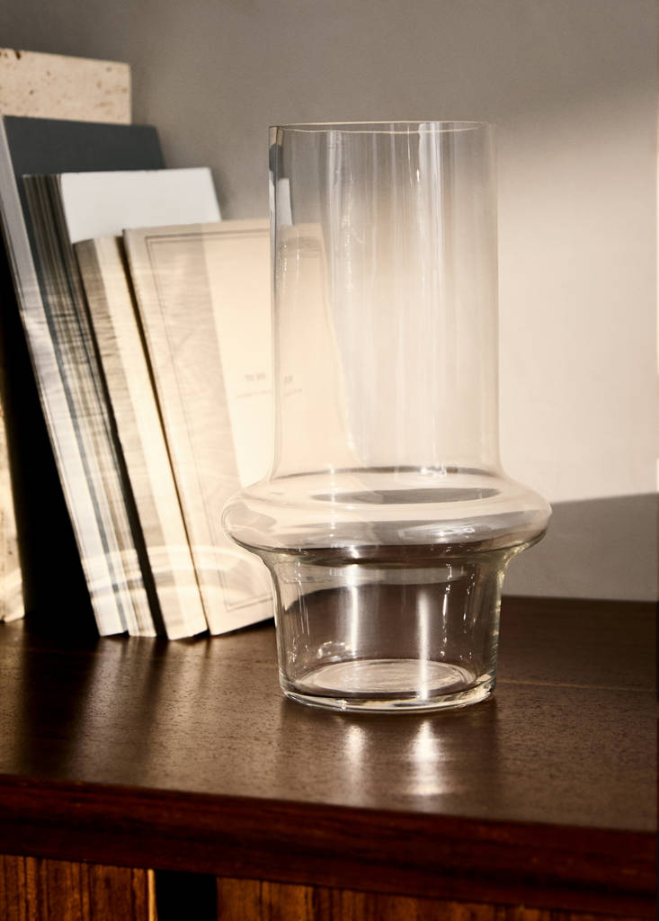 MANGO HOME - Vase en verre cylindrique gris glacé - Taille unique