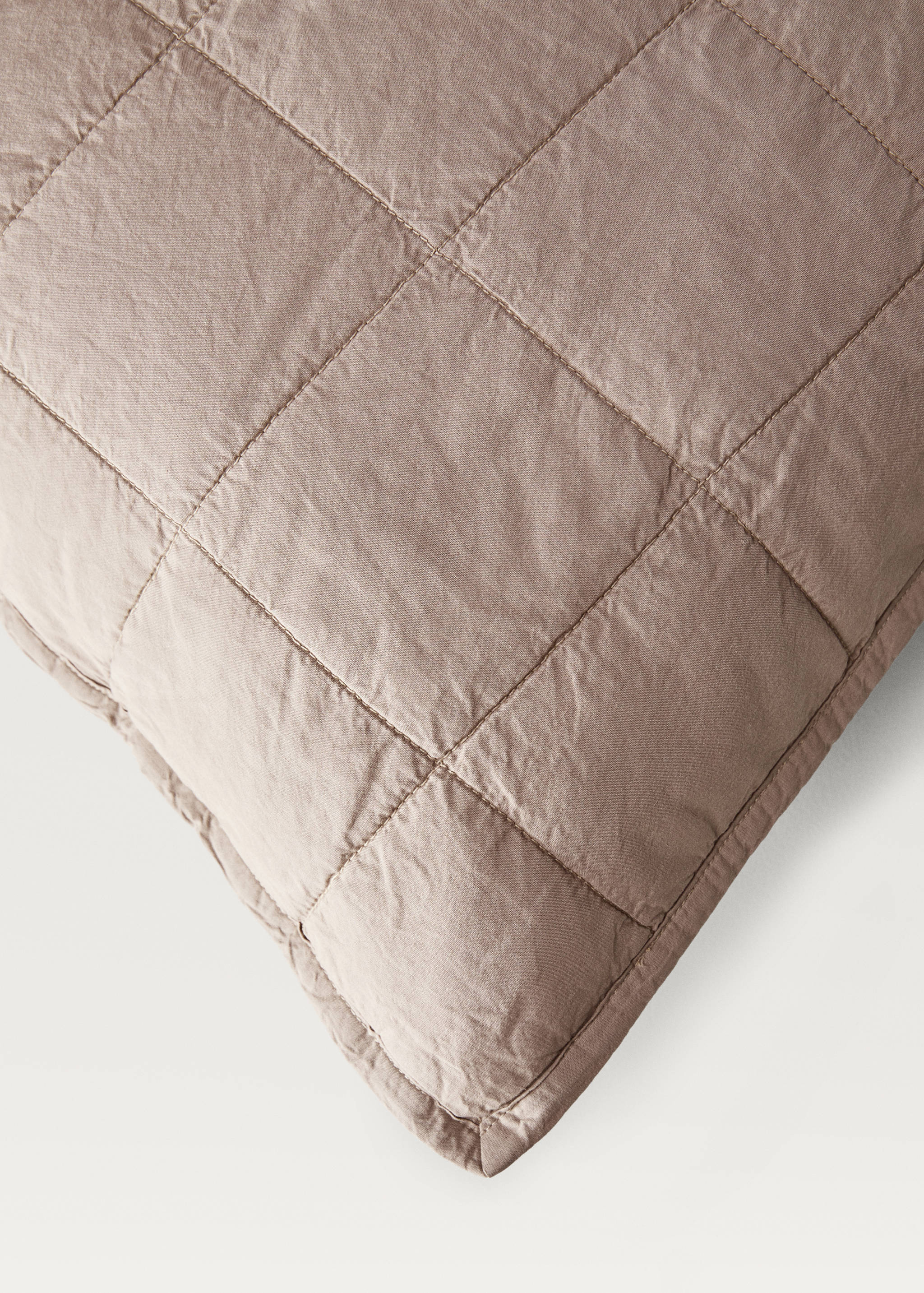 Poszewka na jaśka z bawełnianego perkalu farbowana po uszyciu w kratkę 50 x 50 cm - Szczegóły artykułu 3