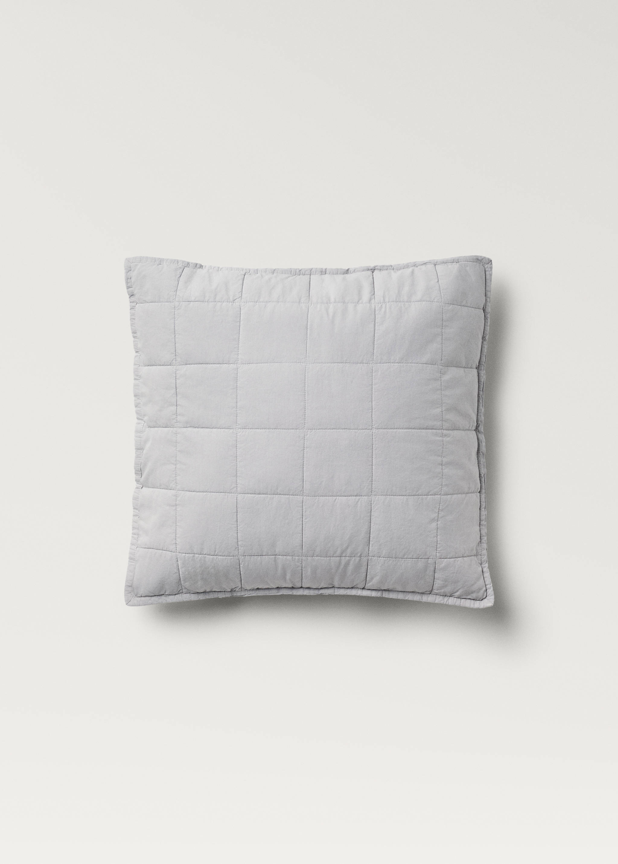 Cotton percale garment-dyed check cushion cover, 50x50 cm - Article without model