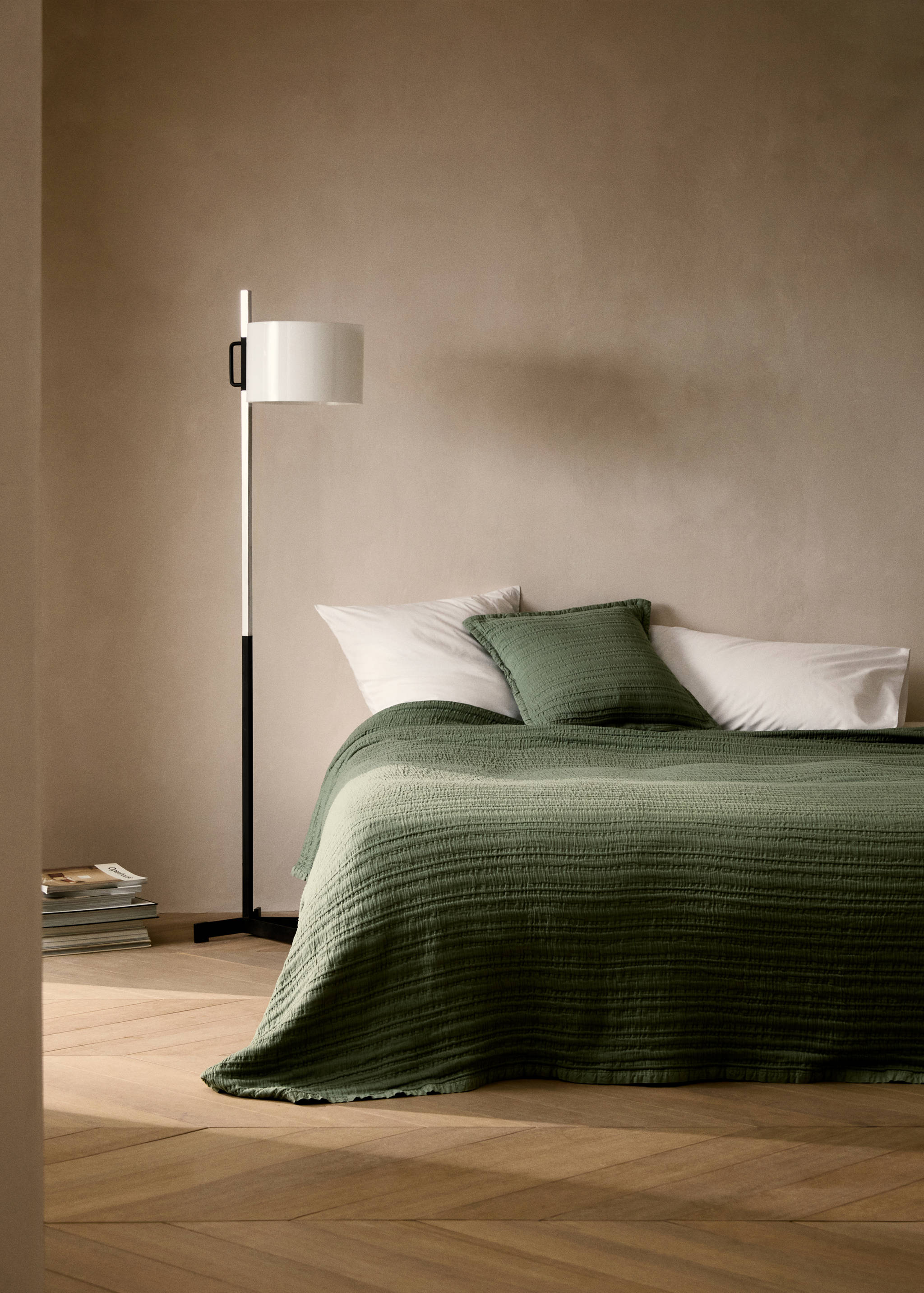 Couvre-lit coton jacquard à rayures lit 180/200 cm - Plan général