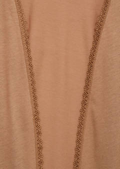 Cotton robe with contrasting lace — Medium Brown 7