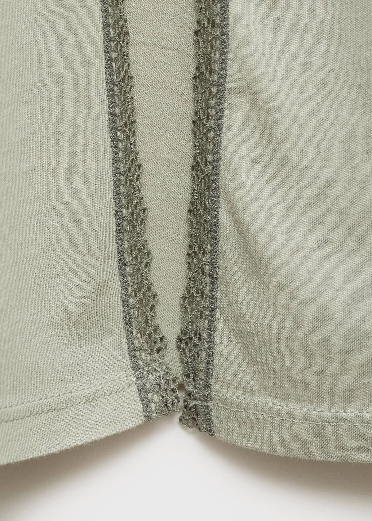 Cotton robe with contrasting lace — Aqua Green