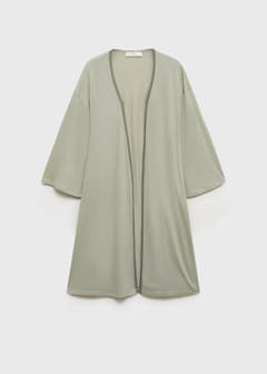 Cotton robe with contrasting lace — Aqua Green 6