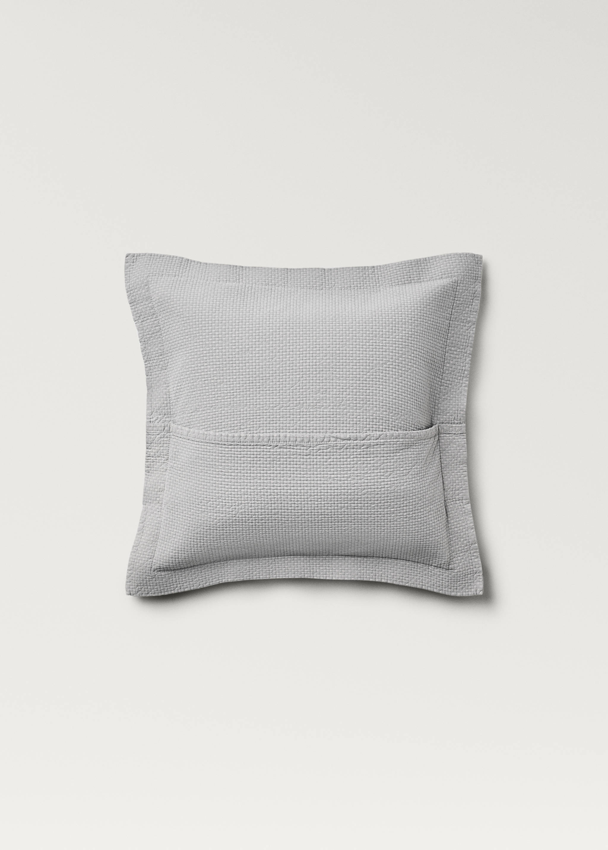 Cotton jacquard mini-check bed cushion cover, 50x50 cm - Details of the article 1