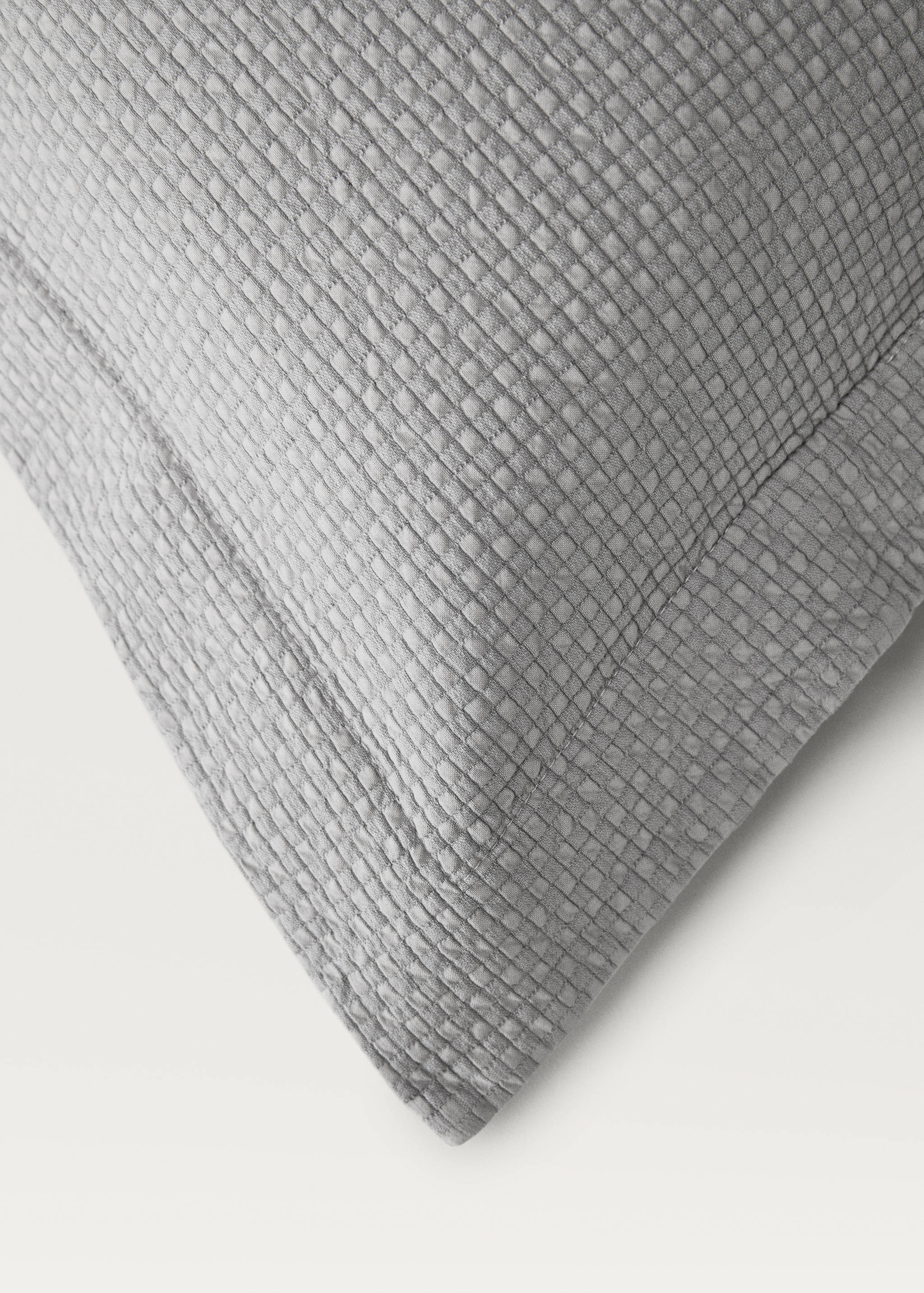 Cotton jacquard mini-check bed cushion cover, 50x50 cm - Details of the article 4