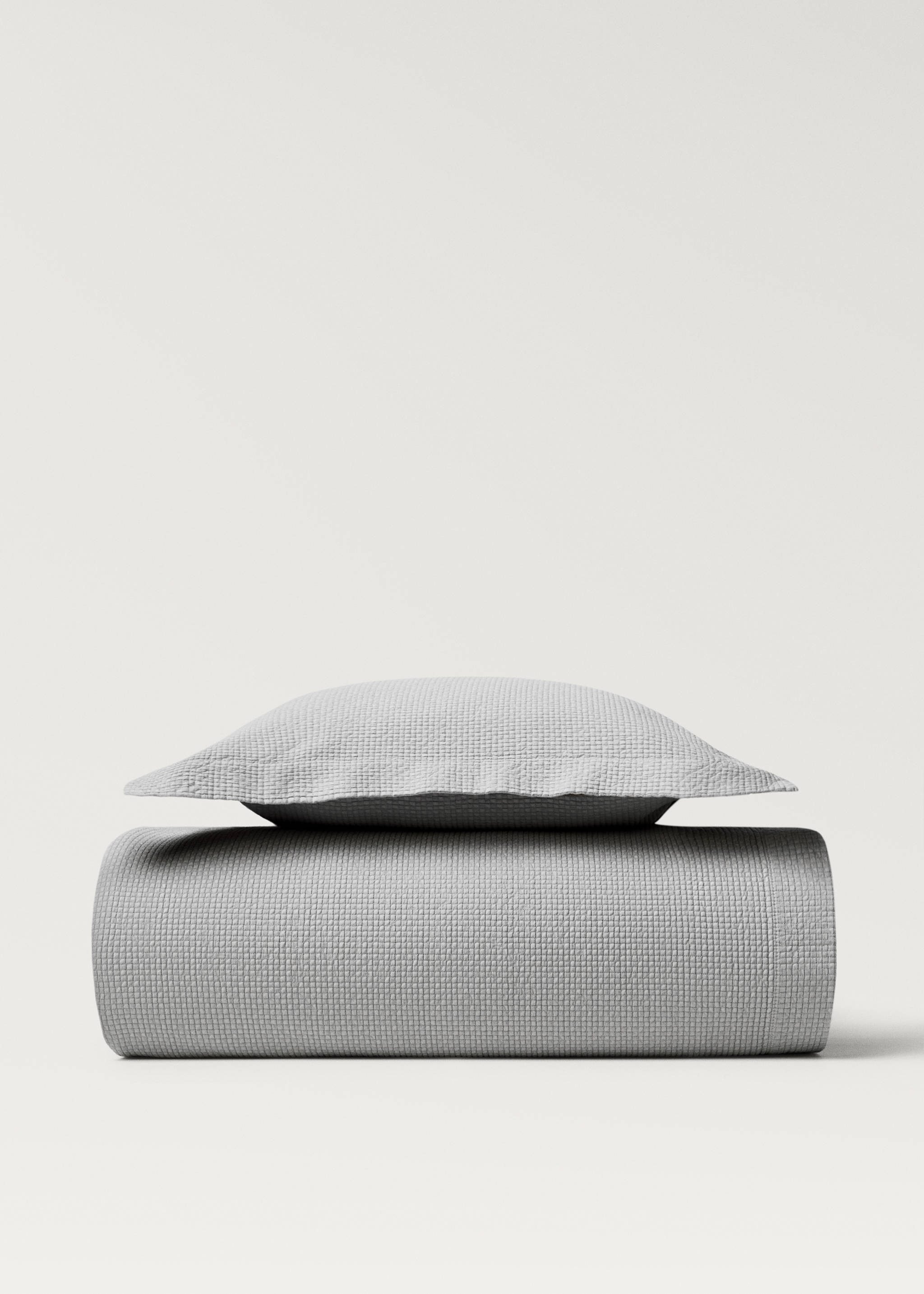 Cotton jacquard mini-check bed cushion cover, 50x50 cm - Details of the article 5