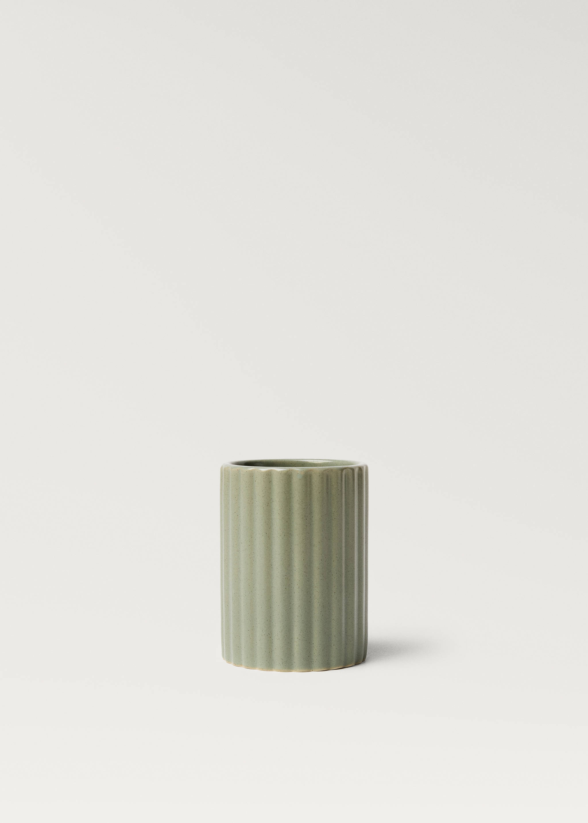 Striped stoneware bathroom tumbler - Article without model