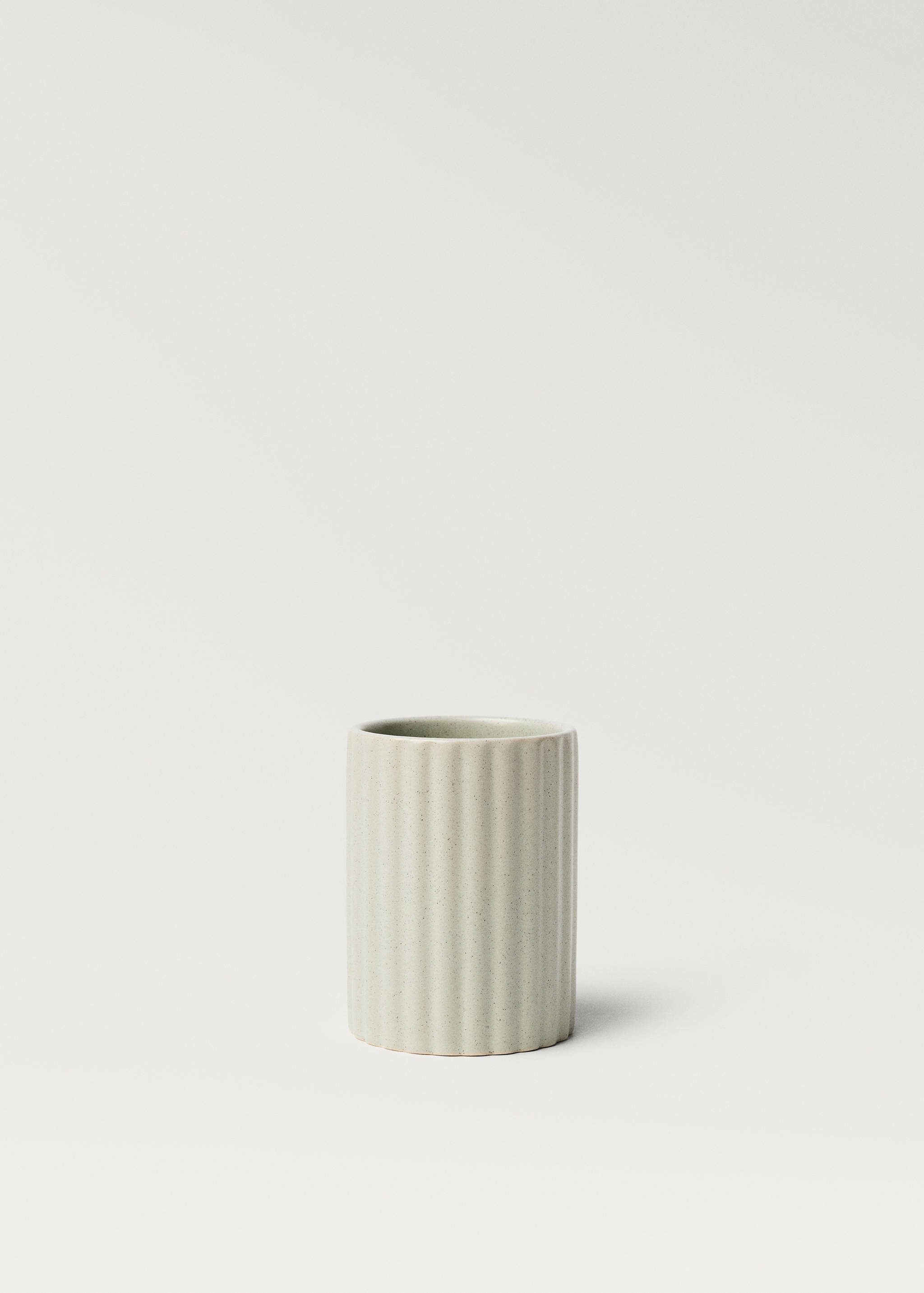 Striped stoneware bathroom tumbler - Article without model