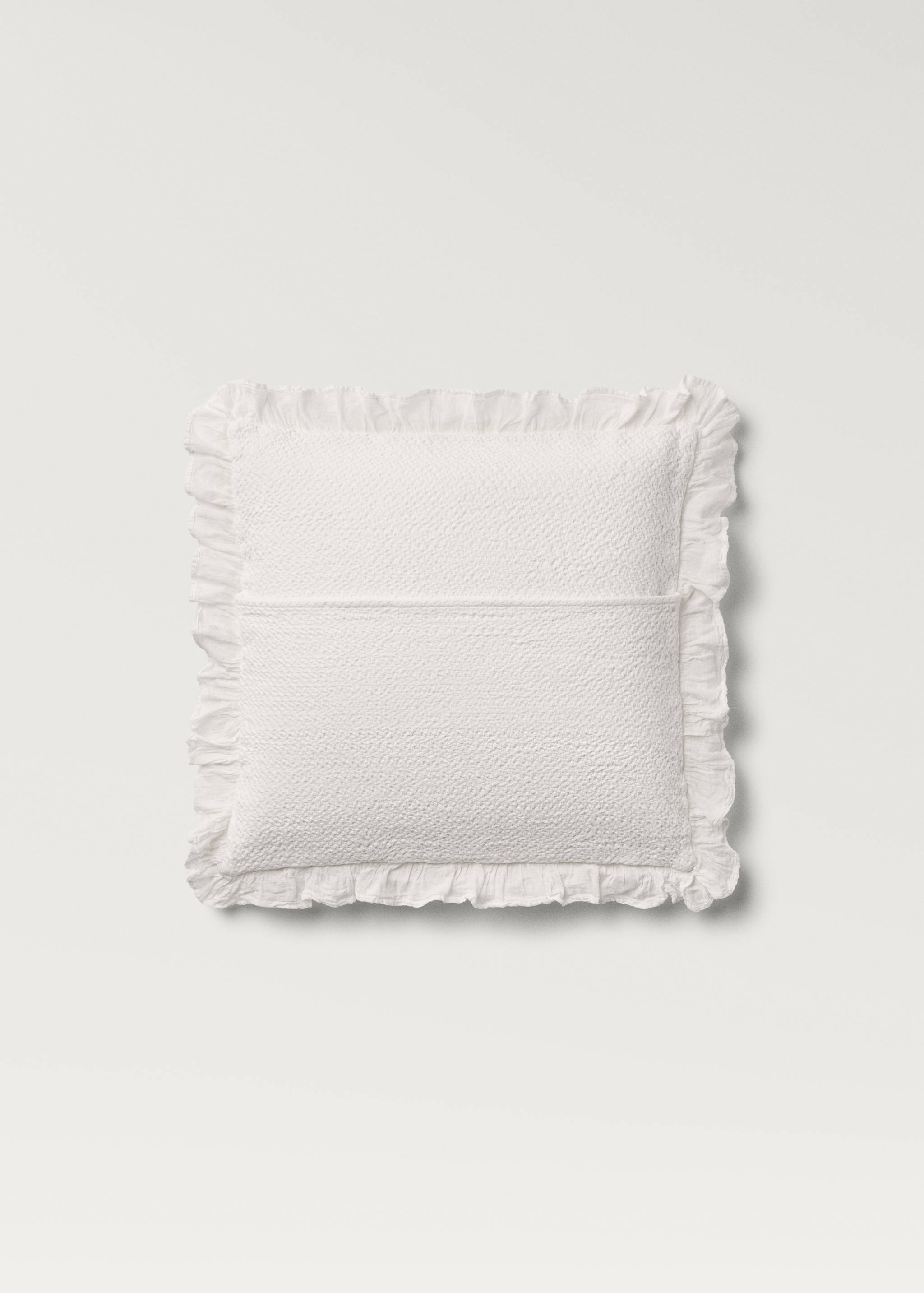 Cotton bed cushion cover with ruffle finish 50x50 cm - Details of the article 1